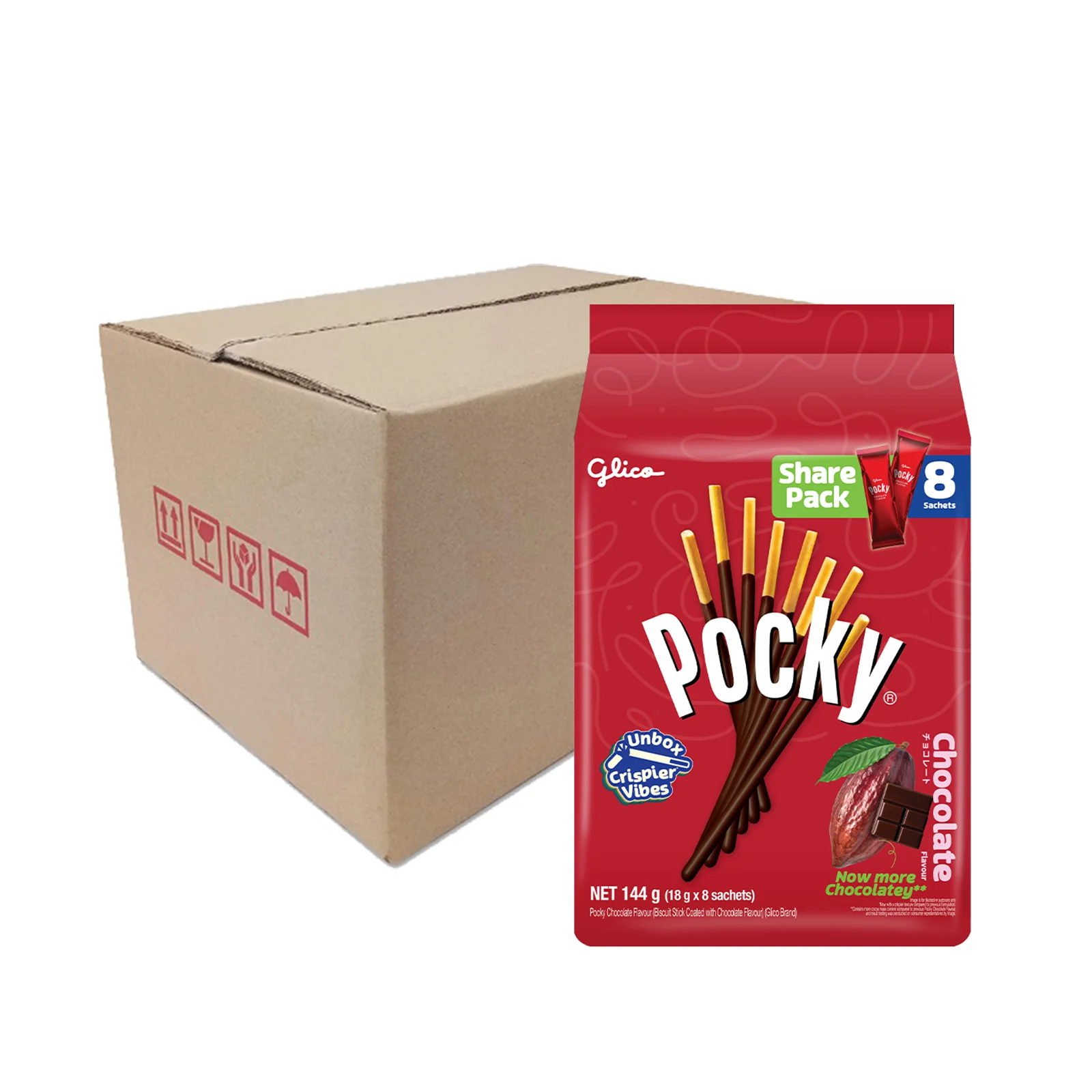 Glico Pocky Biscuit Stick Family Pack Chocolate Flavour 21g x 8 - Image 3