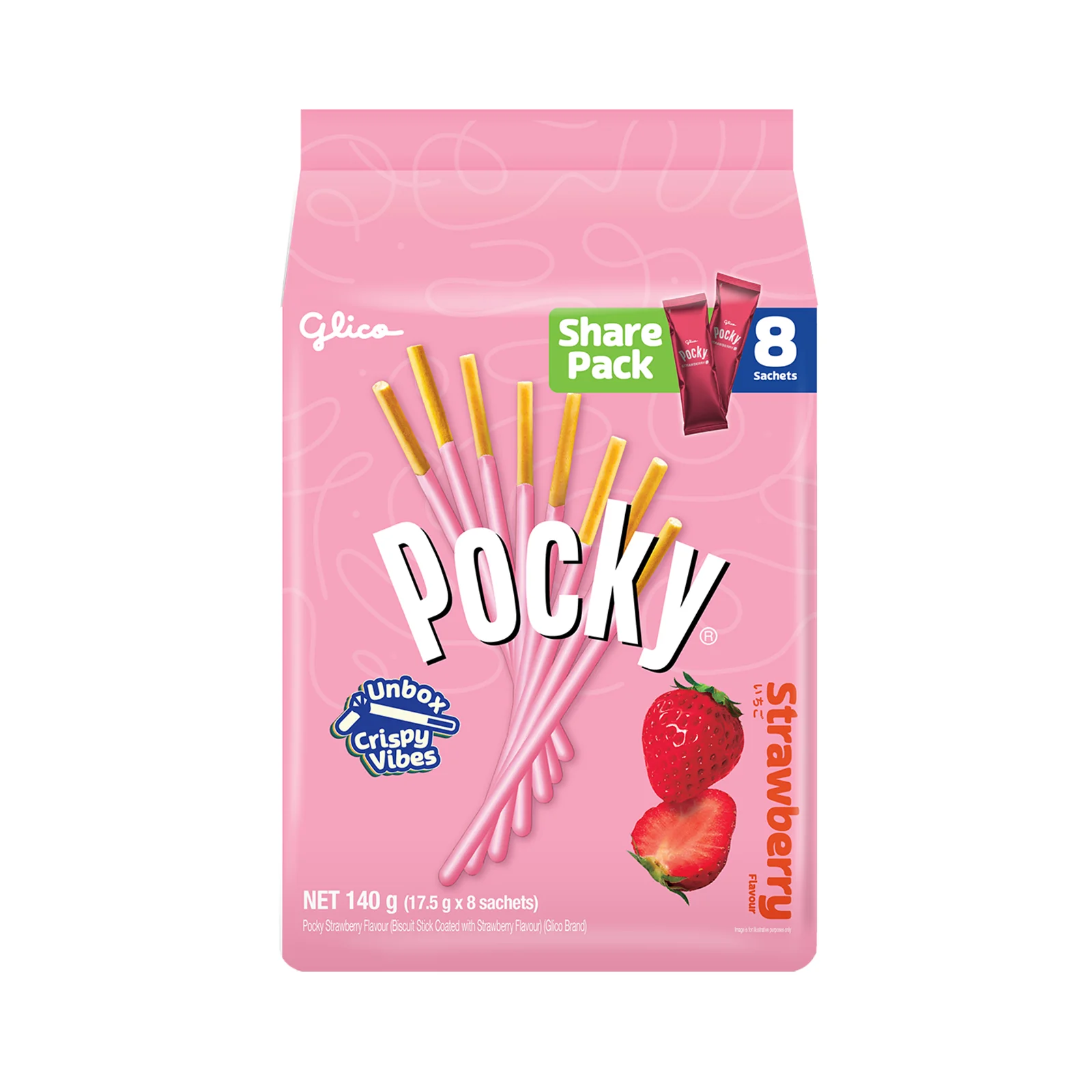 Glico Pocky Biscuit Stick Family Pack Strawberry Flavour 21g x 8 - Image 4